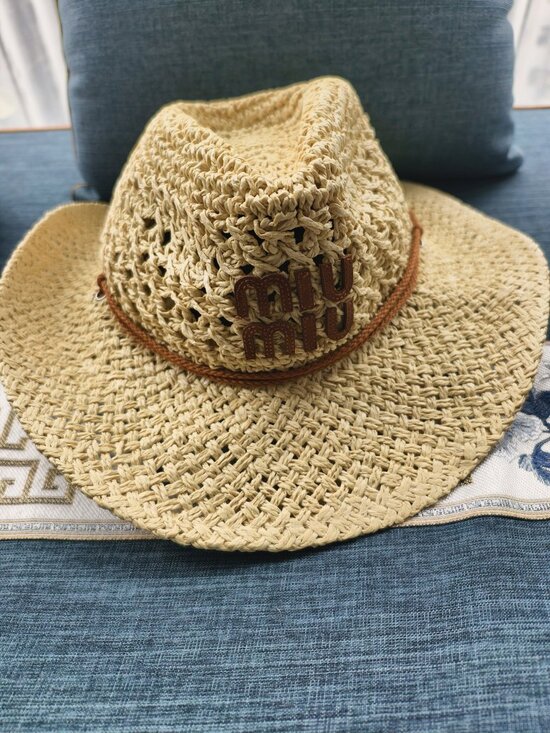Miu Miu tan straw hat Y2K?cowboy main image 5